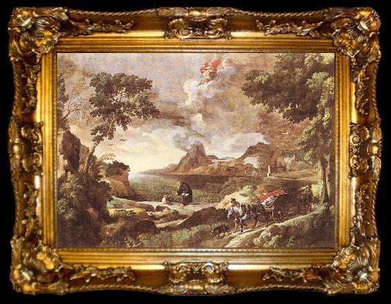framed  DUGHET, Gaspard Landscape with St Augustine and the Mystery dfg, ta009-2